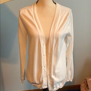 Crisp white JCrew cardigan
